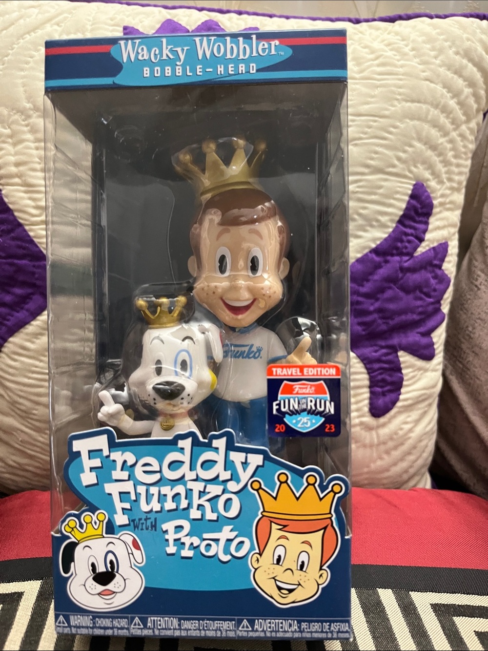 Funko Freddy Funko with Proto Wacky Wobbler Bobble-Head - Blue, White, Gold NWOT